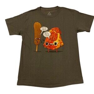 Audio Council Corn dog and Pizza Pun Graphic Tee Large (NEW)